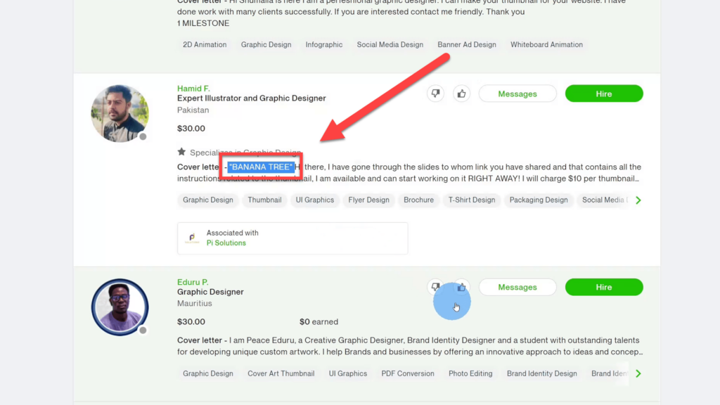 Answer to the Anti-spam question from the project brief on Upwork