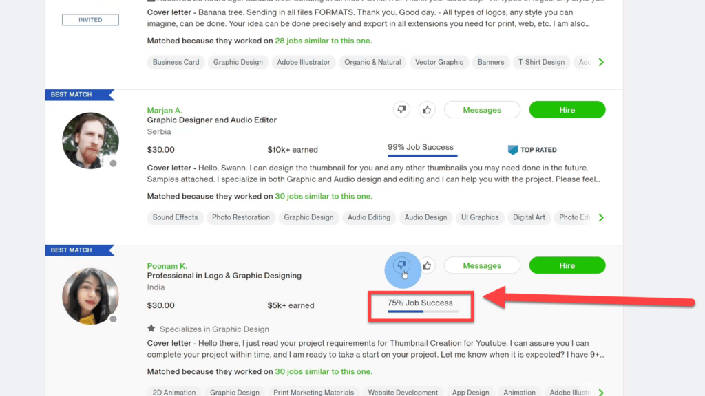75% Freelancer Job Success on Upwork