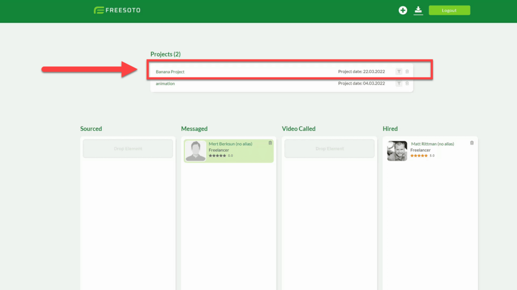 Project List in Freesoto List containing all past and present projects in Freesoto