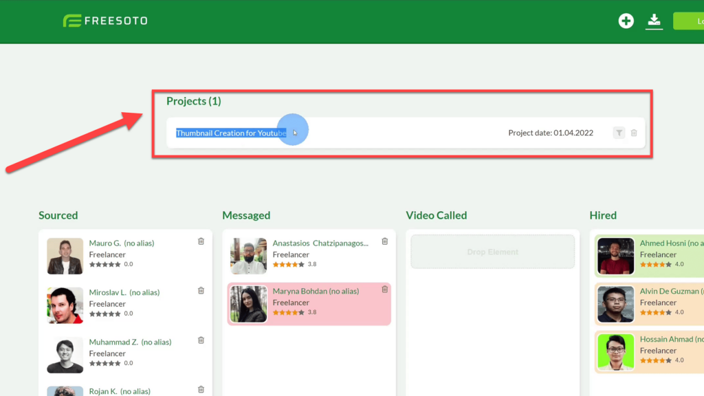 Project List with all past and present projects in Freesoto