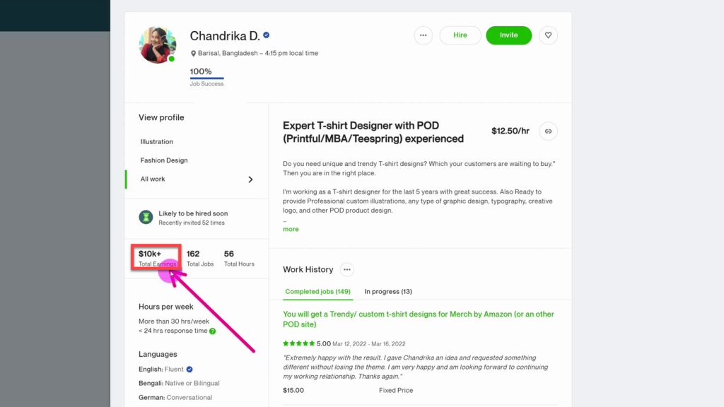 Total Freelancer Earnings on Upwork